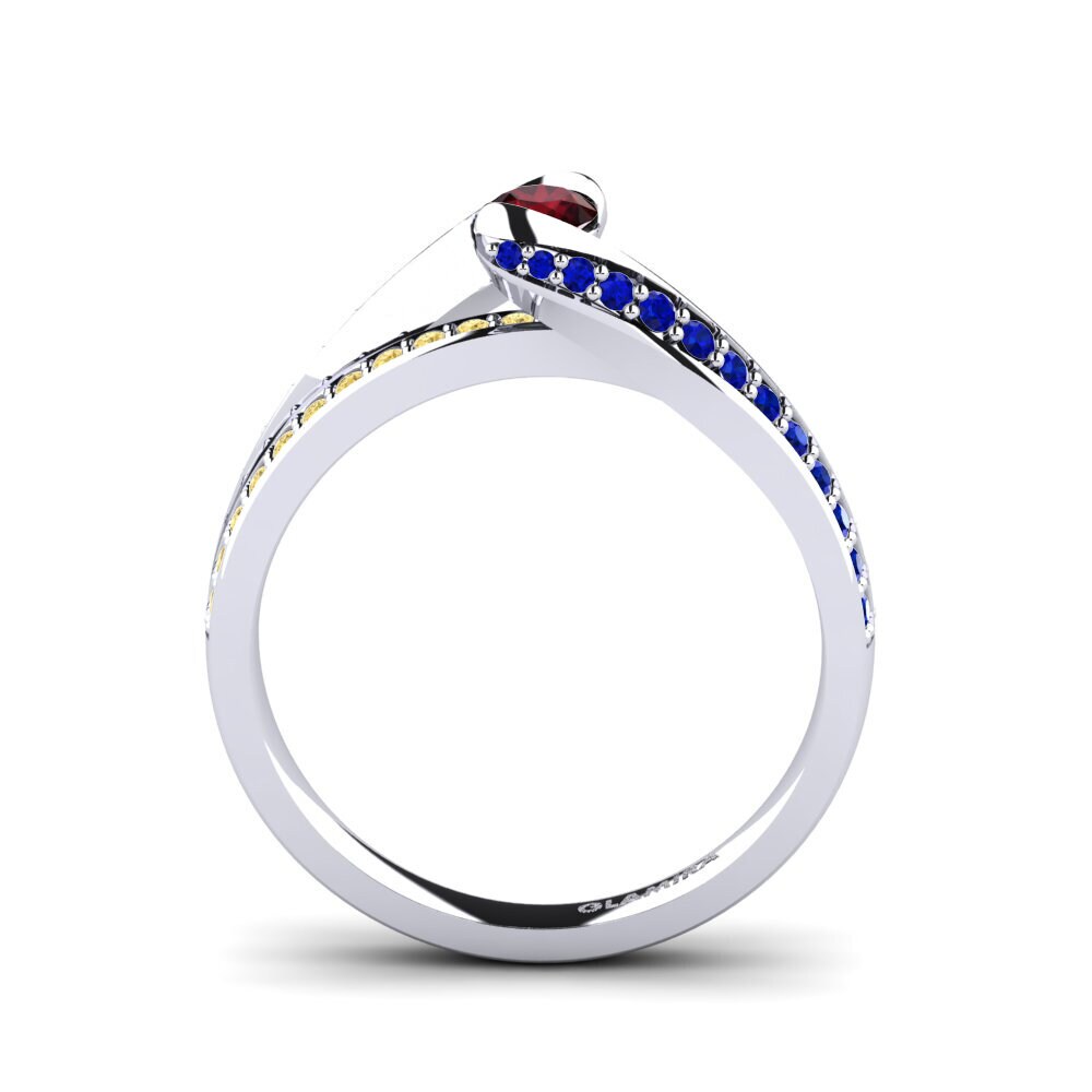 9ct White Gold Garnet Engagement Ring Clariss 0.16 crt
