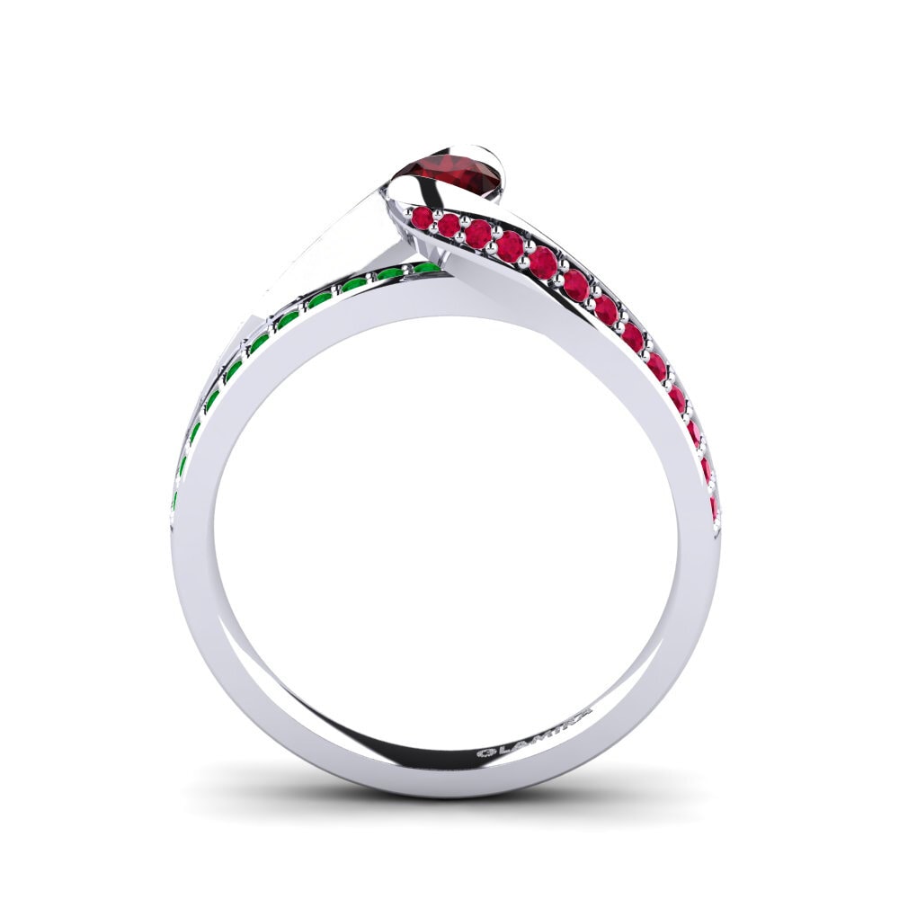 9ct White Gold Garnet Engagement Ring Clariss 0.25 crt