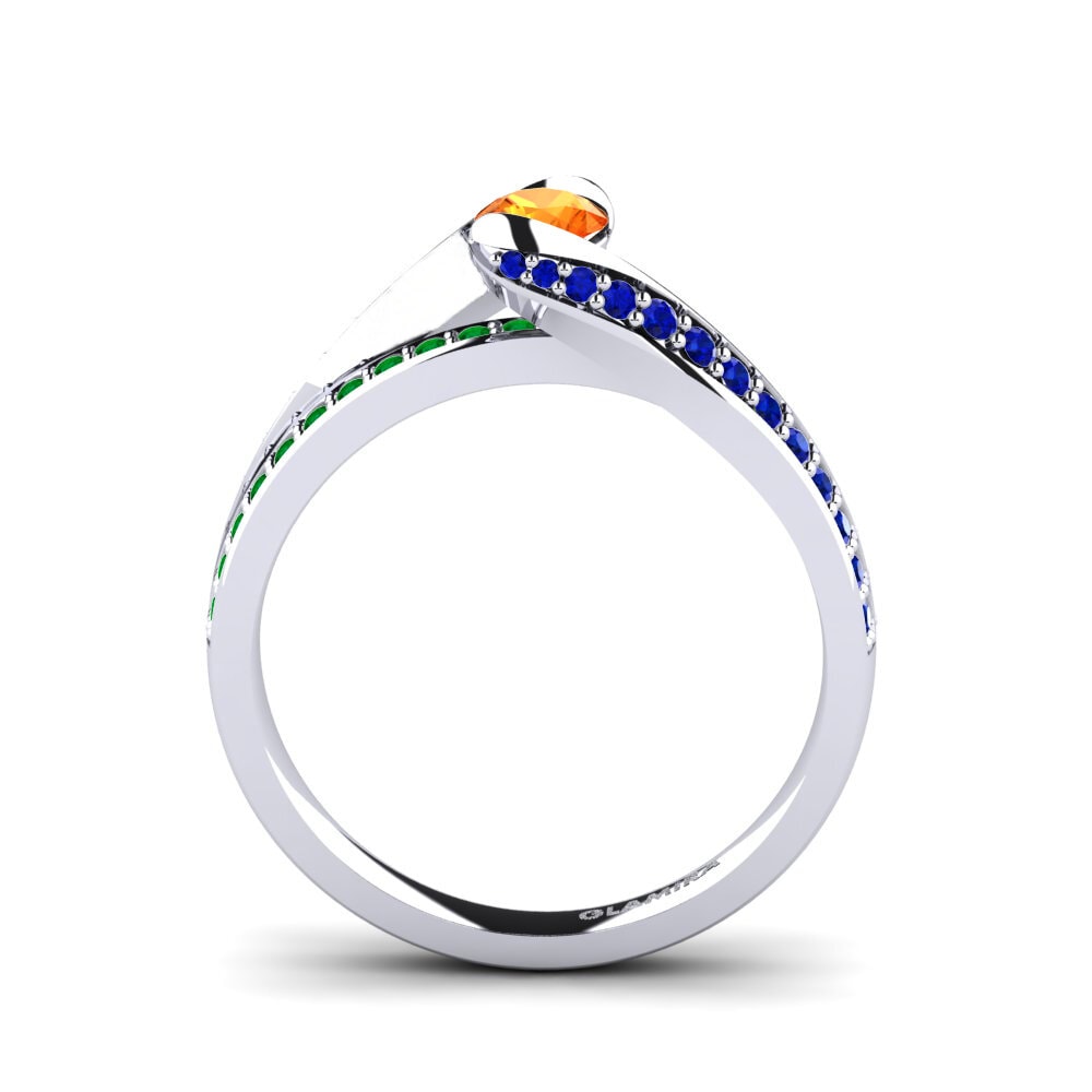 Orange Sapphire Engagement Ring Clariss 0.25 crt