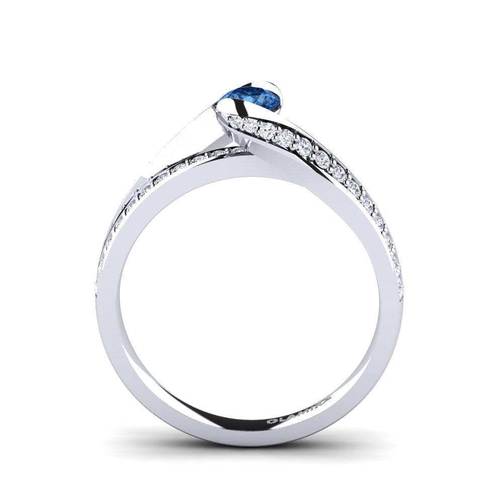 Dark Blue Zirconia Engagement Ring Clariss 0.25 crt