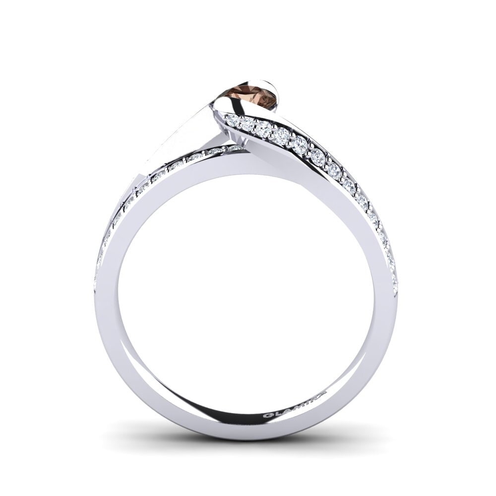 Smoky Quartz Engagement Ring Clariss 0.25 crt