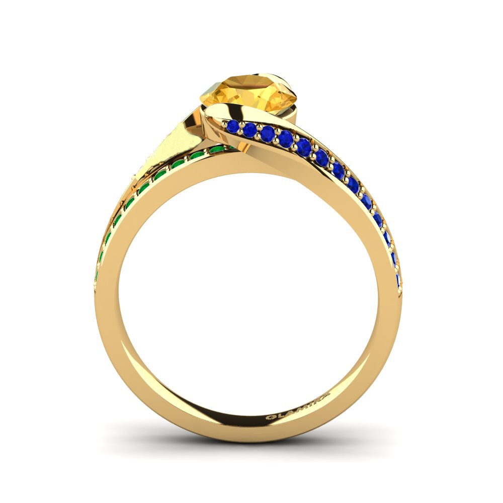 14ct Yellow Gold Citrine Engagement Ring Clariss 1.0 crt