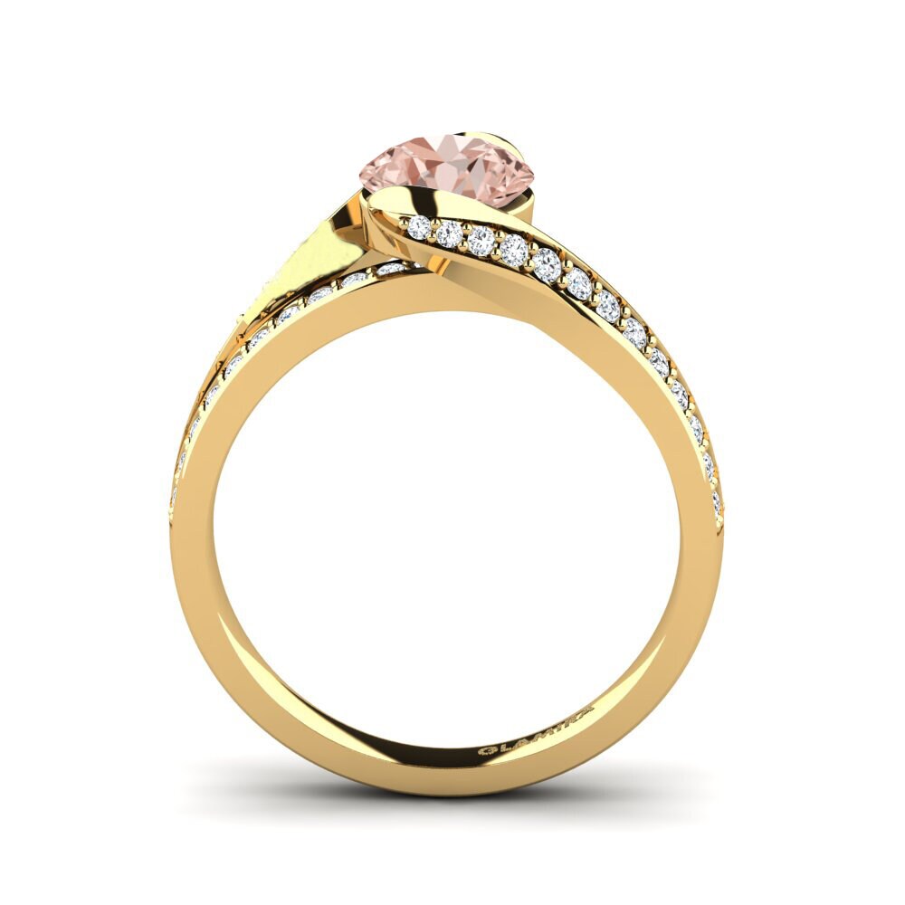 14ct Yellow Gold Morganite Engagement Ring Clariss 1.0 crt