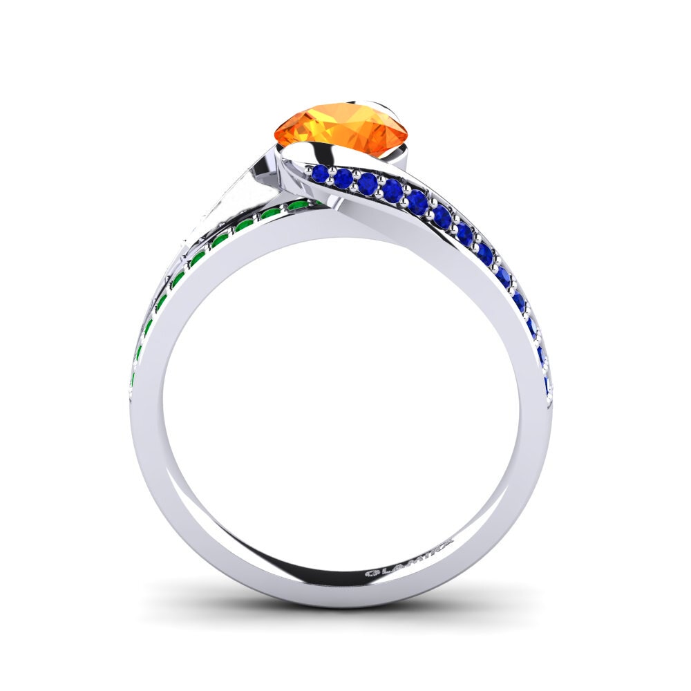 Orange Sapphire Engagement Ring Clariss 1.0 crt
