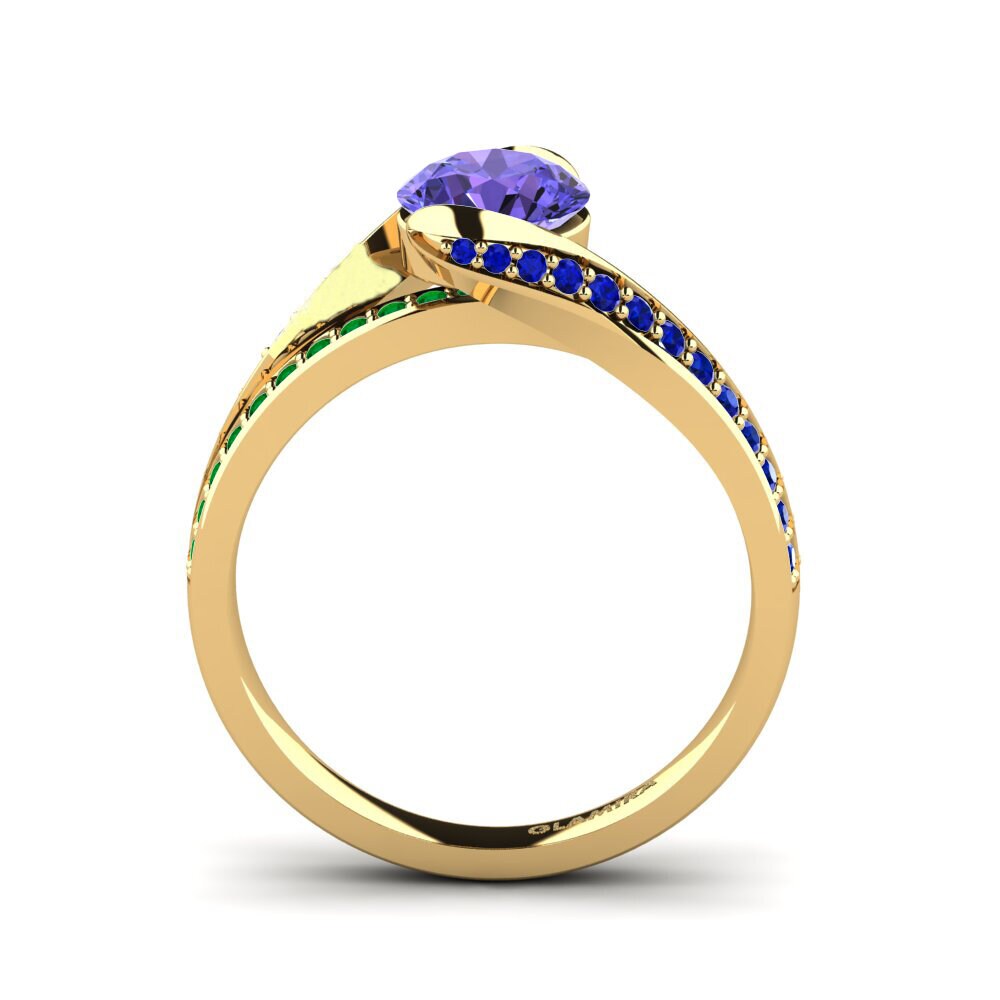 14ct Yellow Gold Tanzanite Engagement Ring Clariss 1.0 crt
