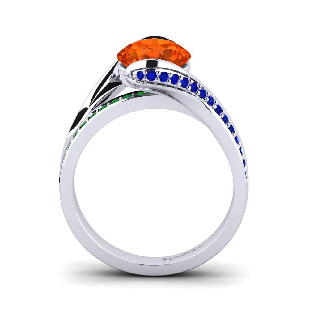 18ct White Gold Fire-Opal Engagement Ring Clariss 2.0crt