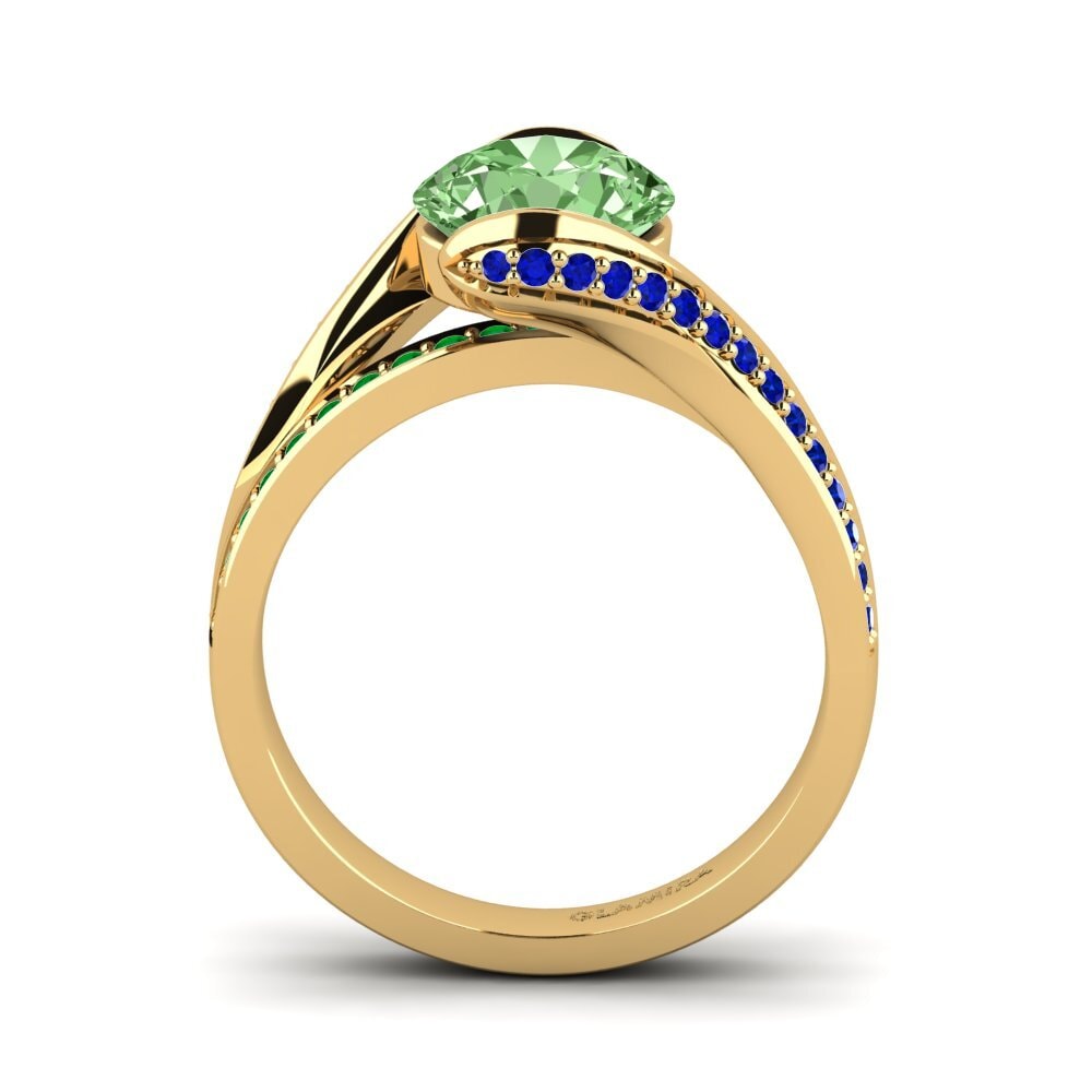 Green Diamond Engagement Ring Clariss 2.0crt