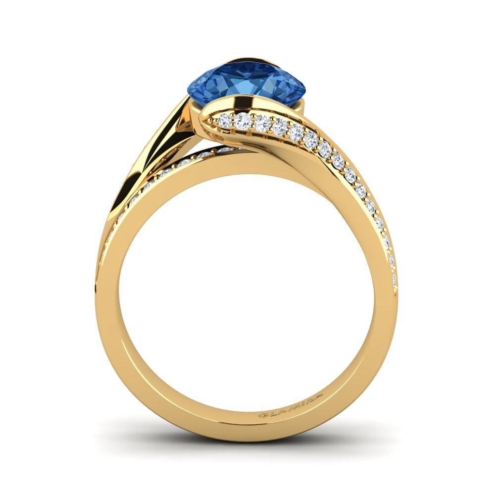 Dark Blue Zirconia Engagement Ring Clariss 2.0 crt