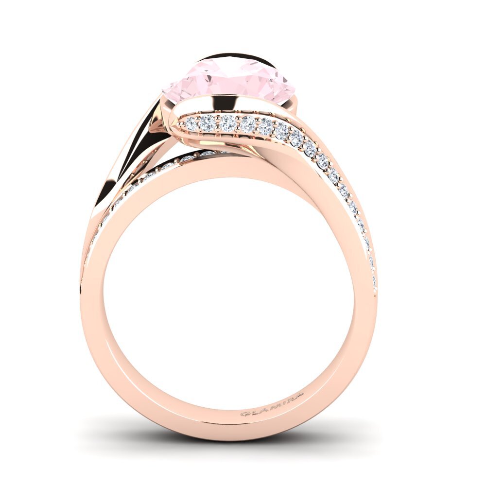 Rose Quartz Engagement Ring Clariss 3.0 crt