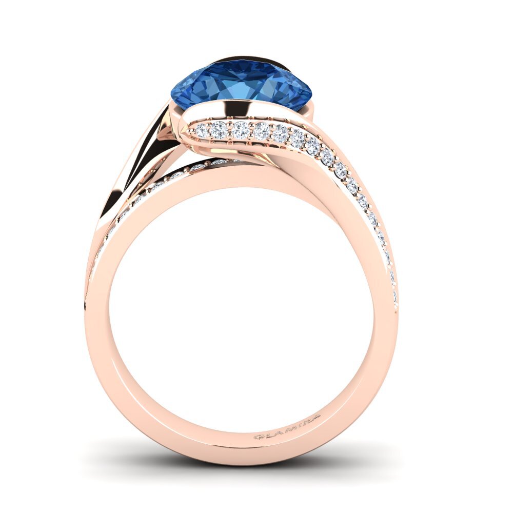 Dark Blue Zirconia Engagement Ring Clariss 3.0 crt