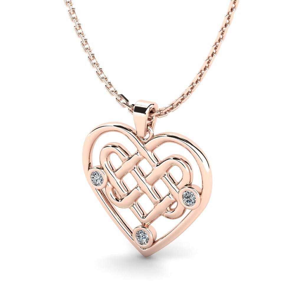 Acquista Ciondolo da donna Adlopew in taglio Rotondo 0.1 Carati , Oro Rosso 375 Diamante