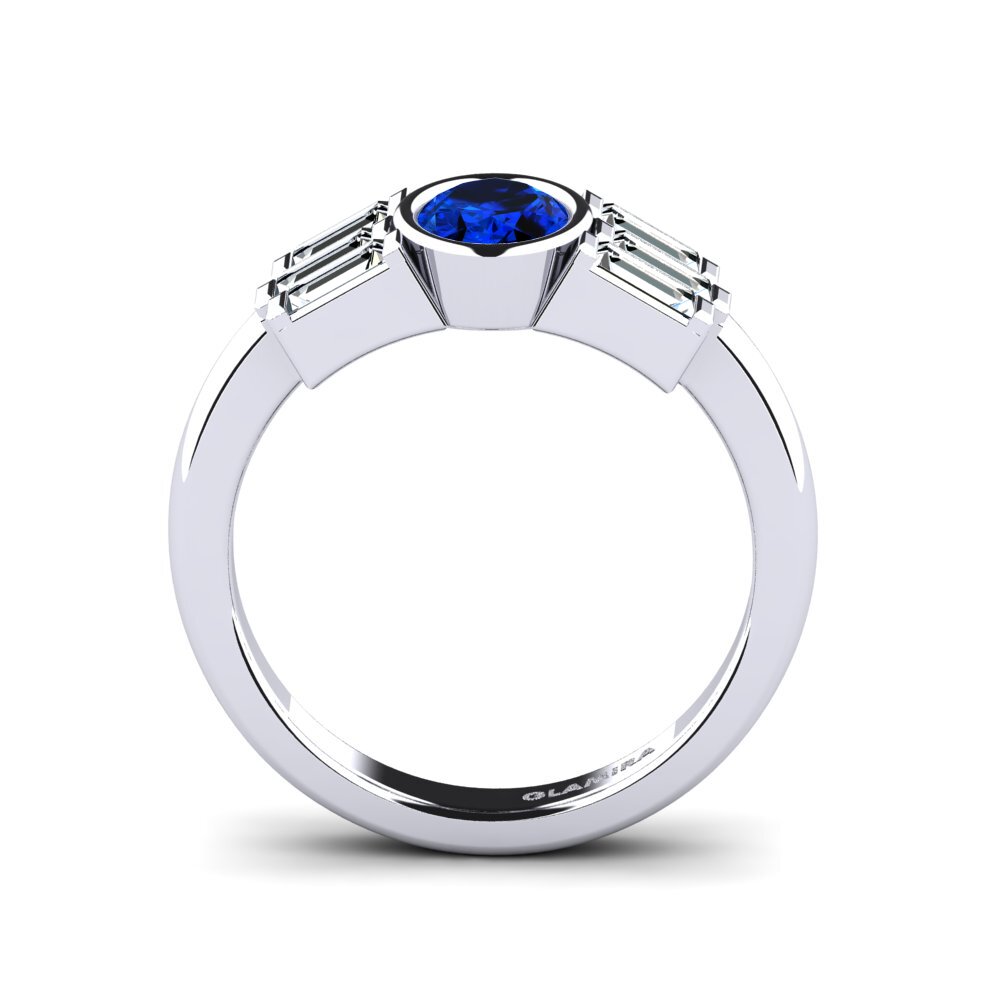 Safiro (Creado en Laboratorio) Anillo de compromiso Cleansing