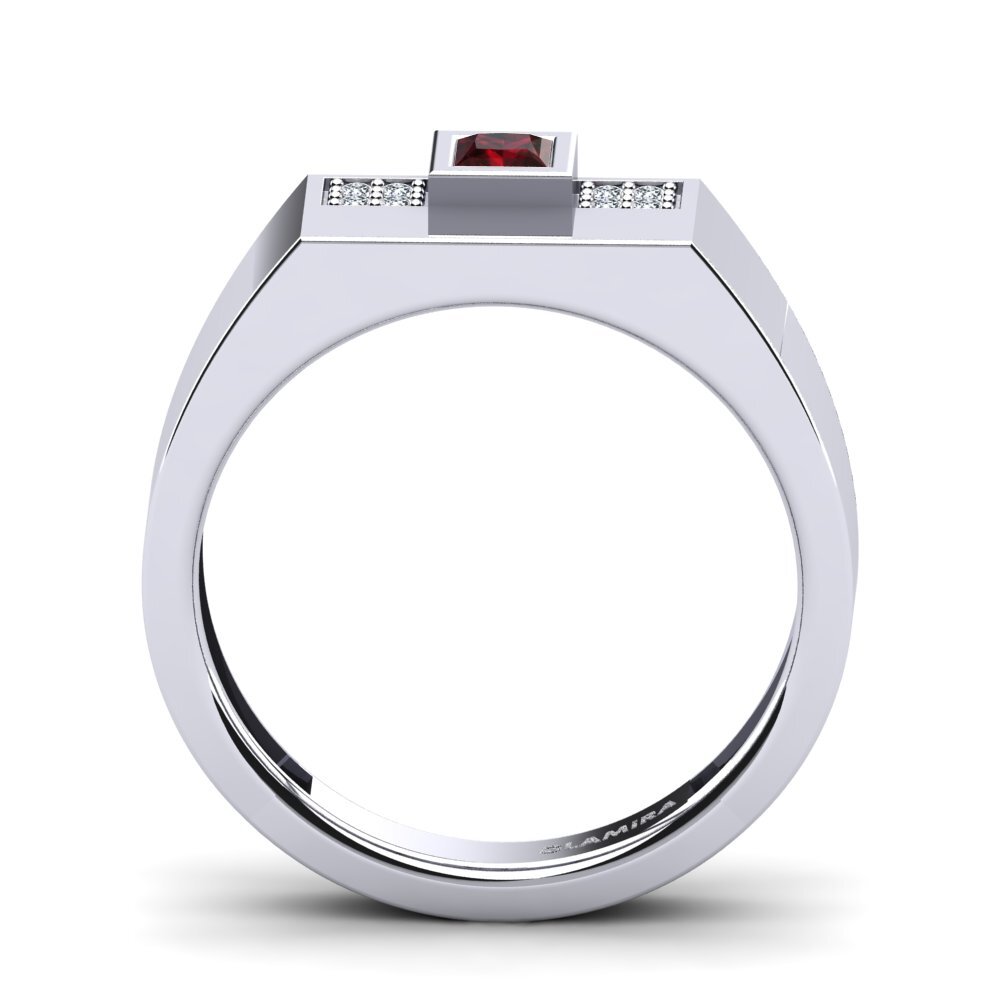 Garnet Men's Ring Cledwyn