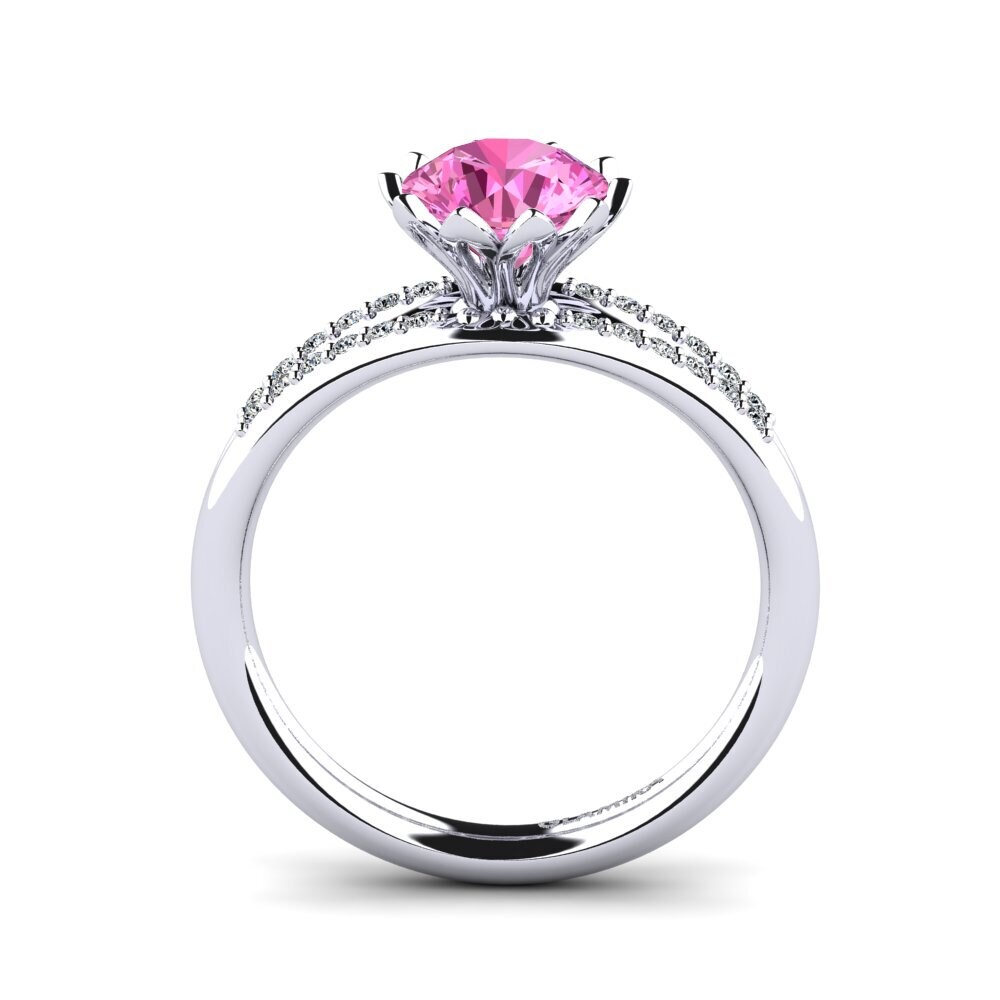 Pink Topaz Women's Ring Clom