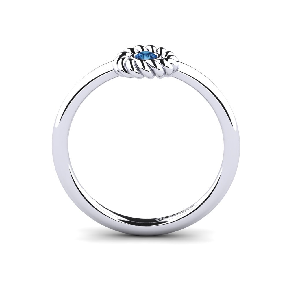 Dark Blue Zirconia Engagement Ring Clopiner