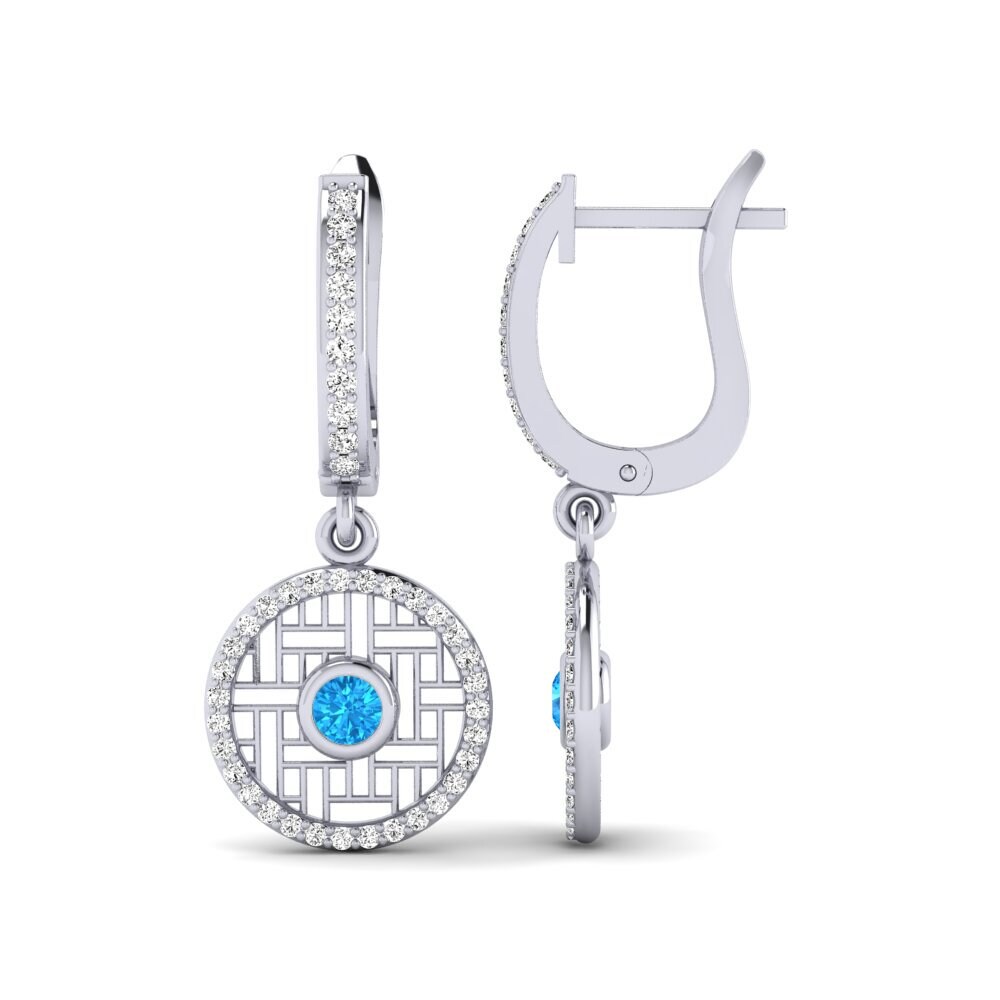 Topacio azul Pendiente de mujer Clothette