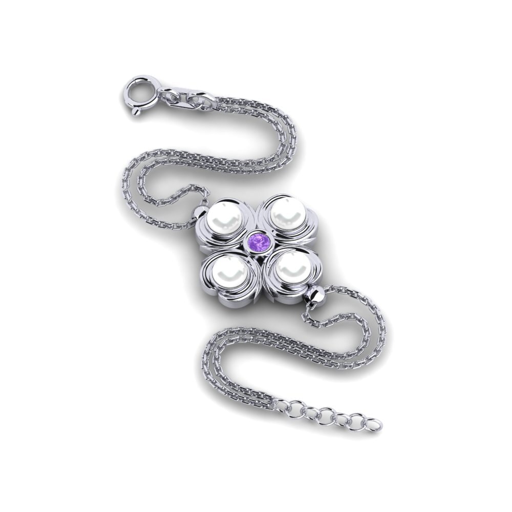 950 Platinum Amethyst Women's Bracelet Clunainach