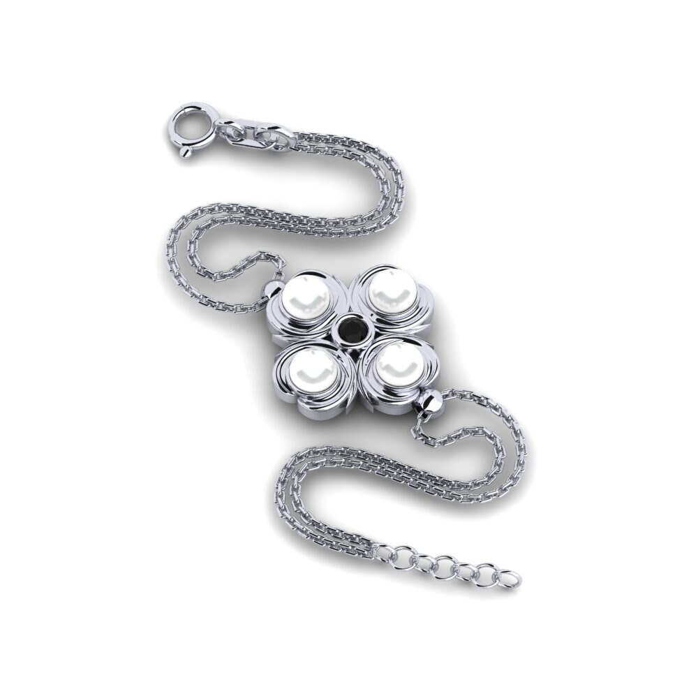 950 Platinum Black Diamond Women's Bracelet Clunainach