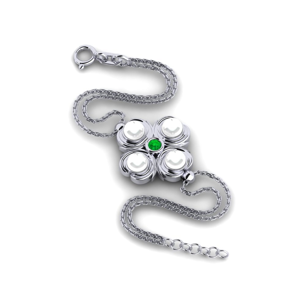 950 Platinum Emerald Women's Bracelet Clunainach