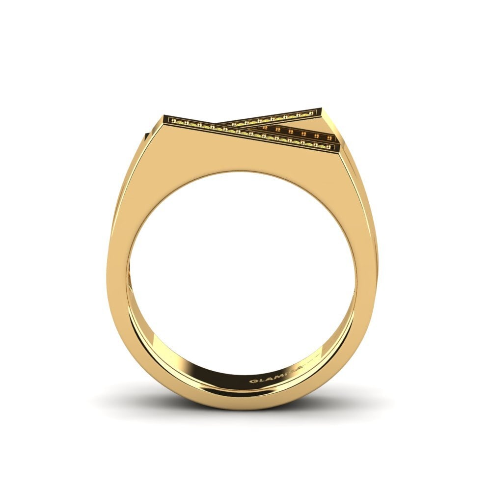 9ct Yellow Gold Yellow Sapphire Men's Ring Cohen
