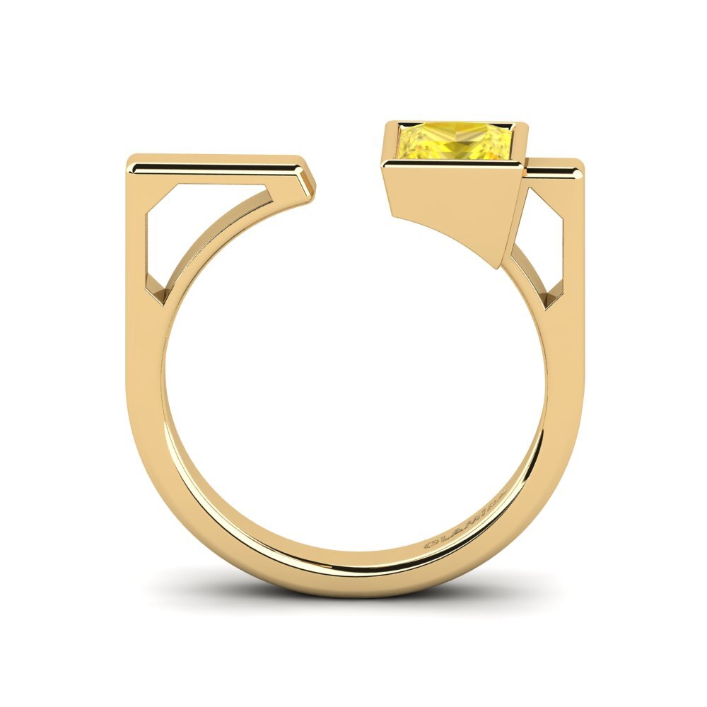 Zafiro amarillo Anillo Comaki