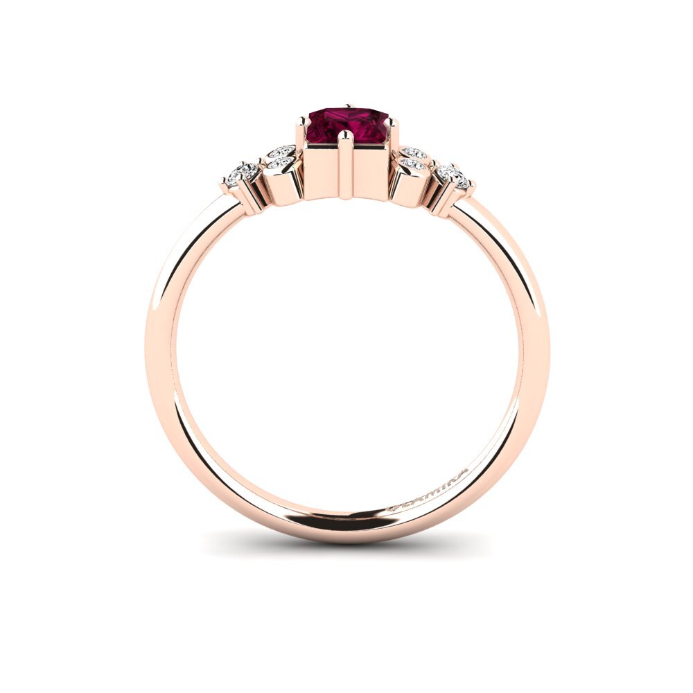 Rhodolite Garnet Engagement Ring Compte