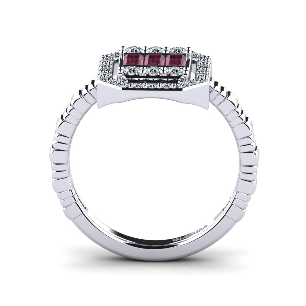 Rhodolite Garnet Engagement Ring Confront