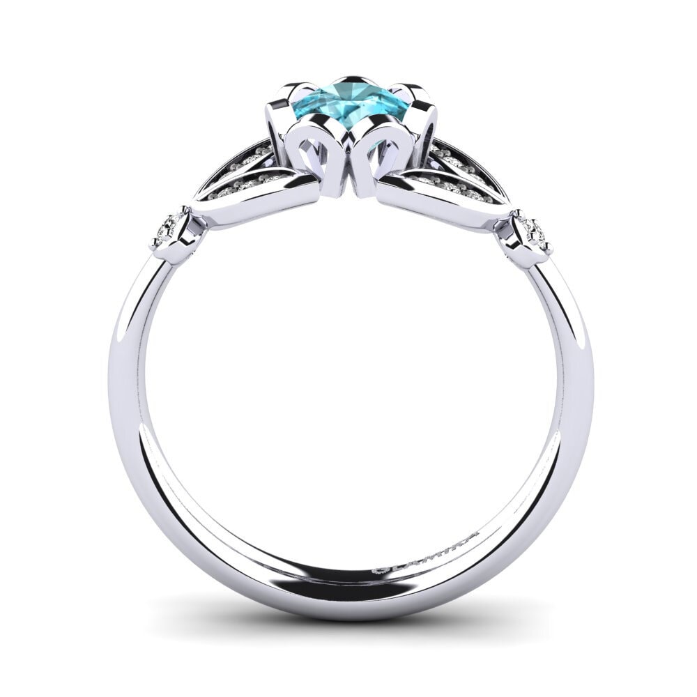 Blauer Zirkon Verlobungsring Coralee