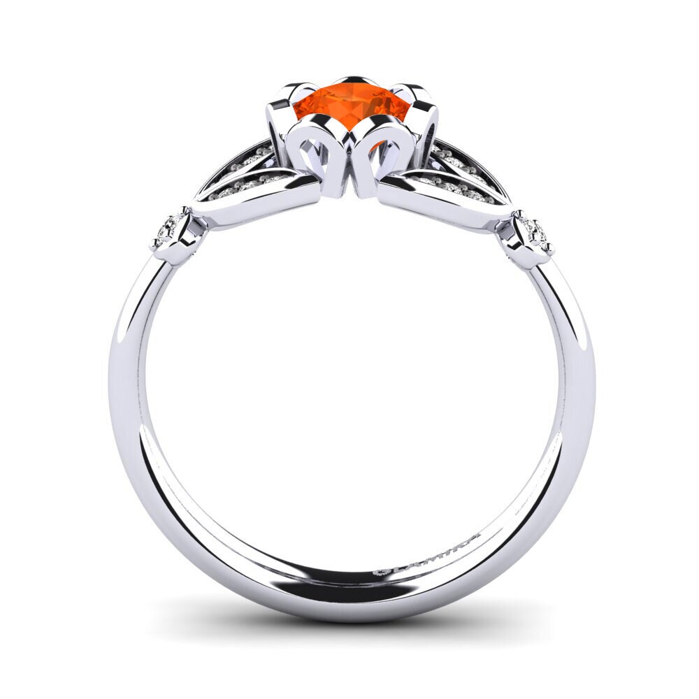 Ópalo Fuego Anillo de compromiso Coralee