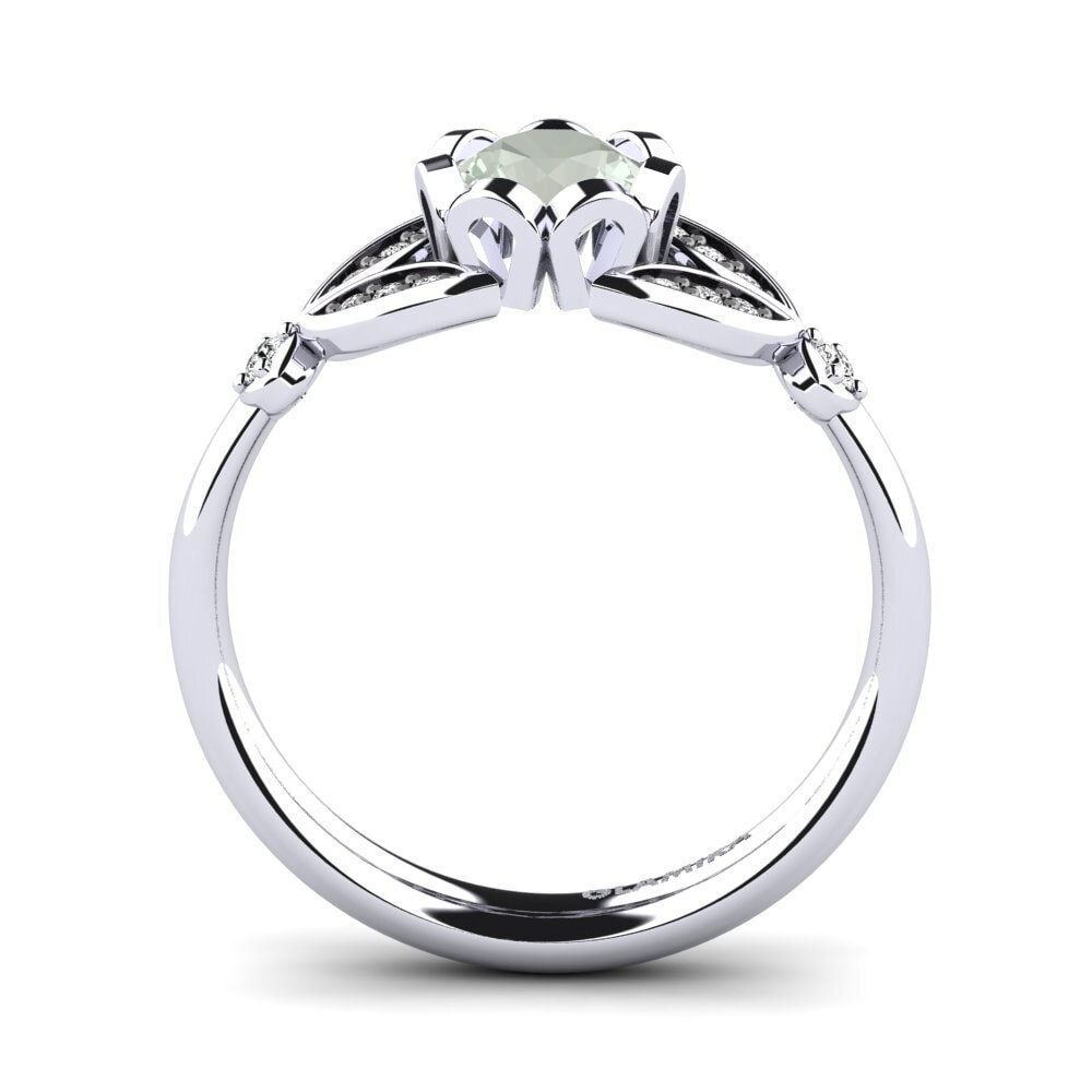 Amatista verde Anillo de compromiso Coralee