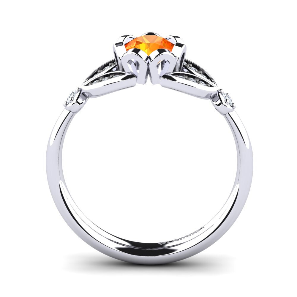Orange Sapphire Engagement Ring Coralee