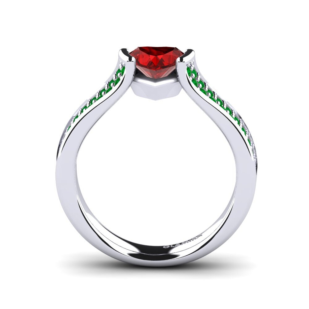 18ct White Gold Ruby (Lab Created) Engagement Ring Cosenza