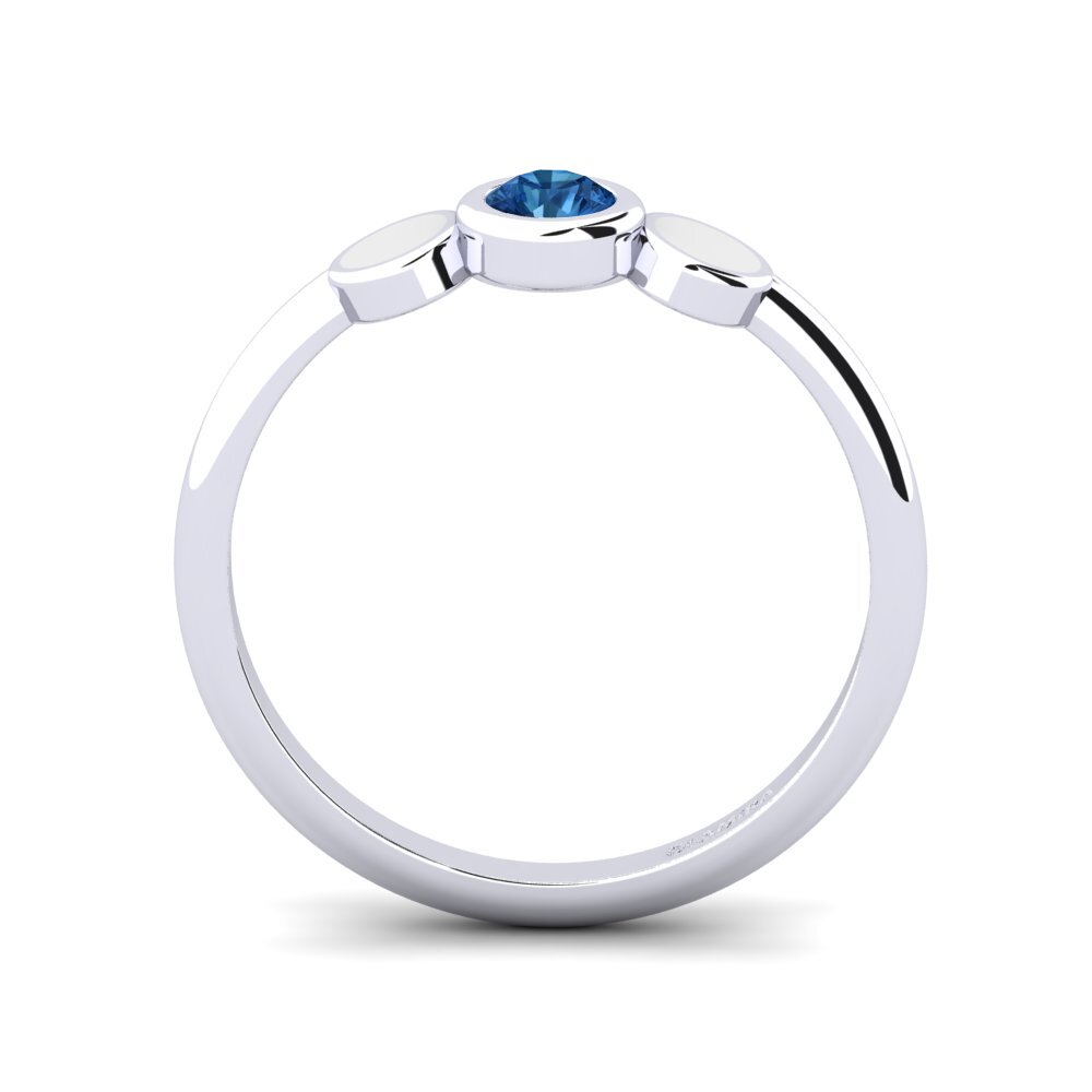 Dark Blue Zirconia Engagement Ring Cotredire