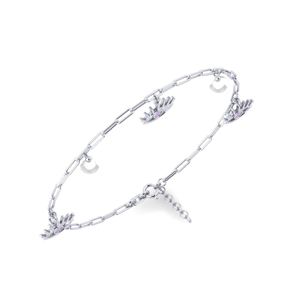 950 Platinum Amethyst Women's Bracelet Coulisel