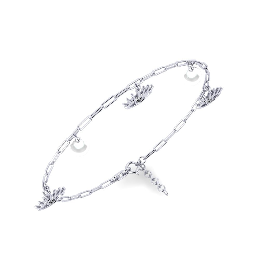 950 Platinum Black Diamond Women's Bracelet Coulisel