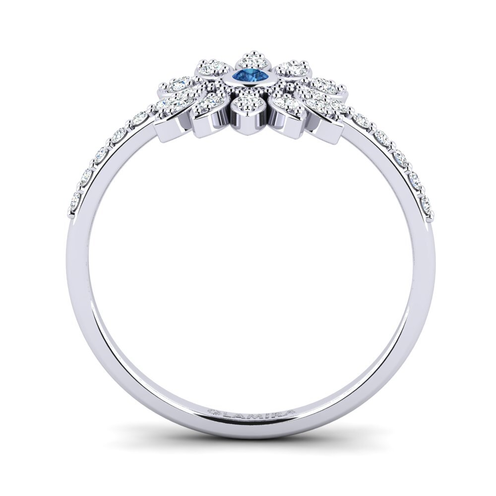Zircone Blu Scuro Anello Cowle