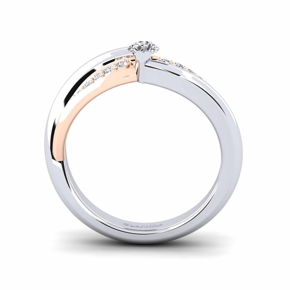 18k White & Rose Gold Engagement Ring Crece