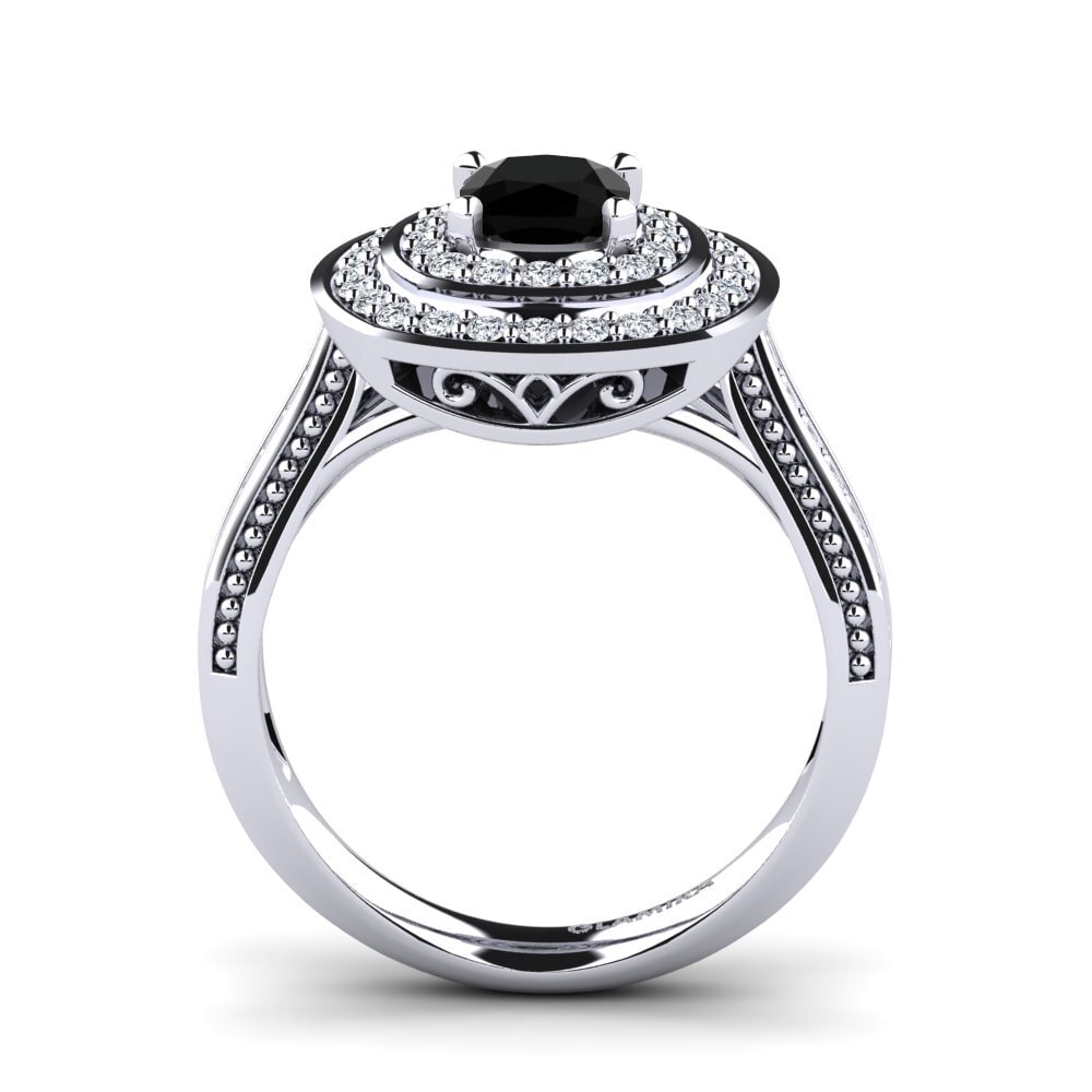 Black Onyx Engagement Ring Cremona