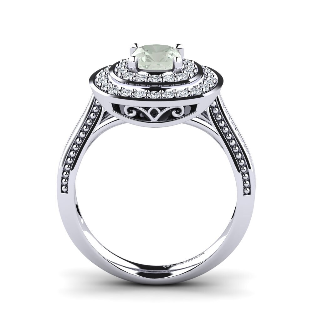 Green Amethyst Engagement Ring Cremona