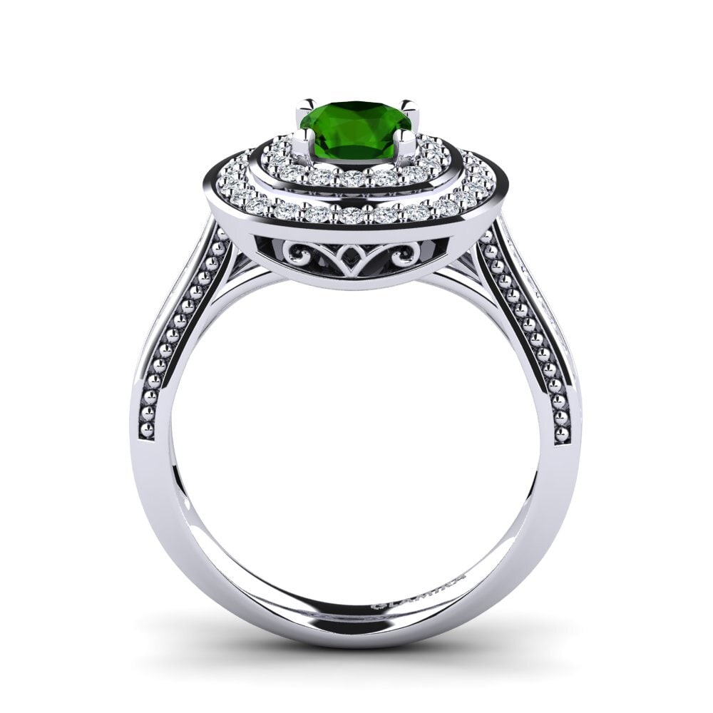 Green Tourmaline Engagement Ring Cremona