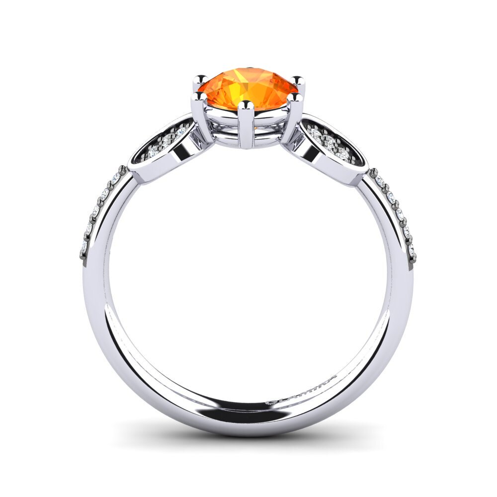 Orange Sapphire Engagement Ring Cristie