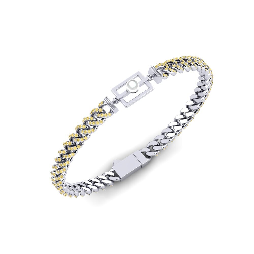 14ct White Gold Yellow Diamond Women's Bracelet Croatord