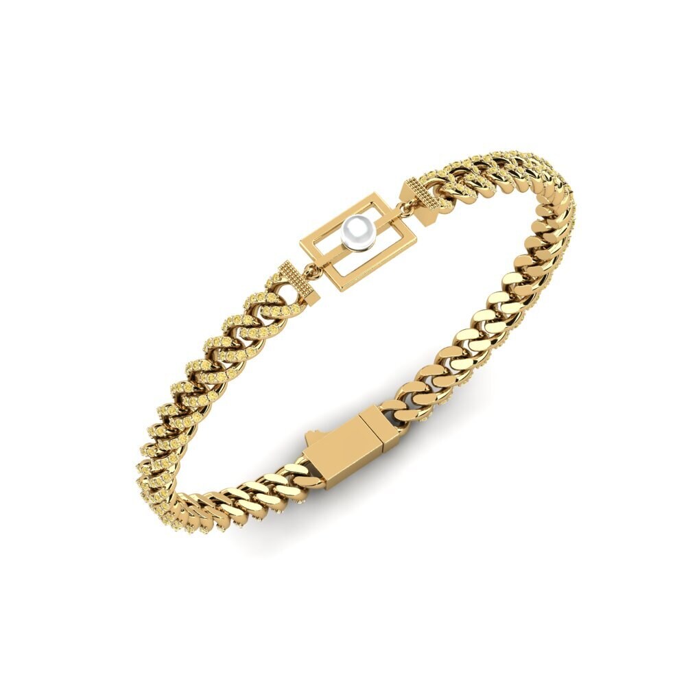 14ct Yellow Gold Yellow Diamond Women's Bracelet Croatord