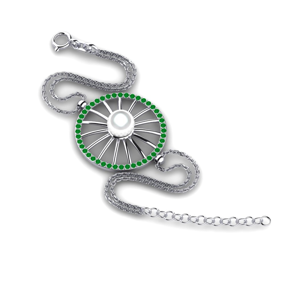 950 Platinum Emerald Women's Bracelet Crotty