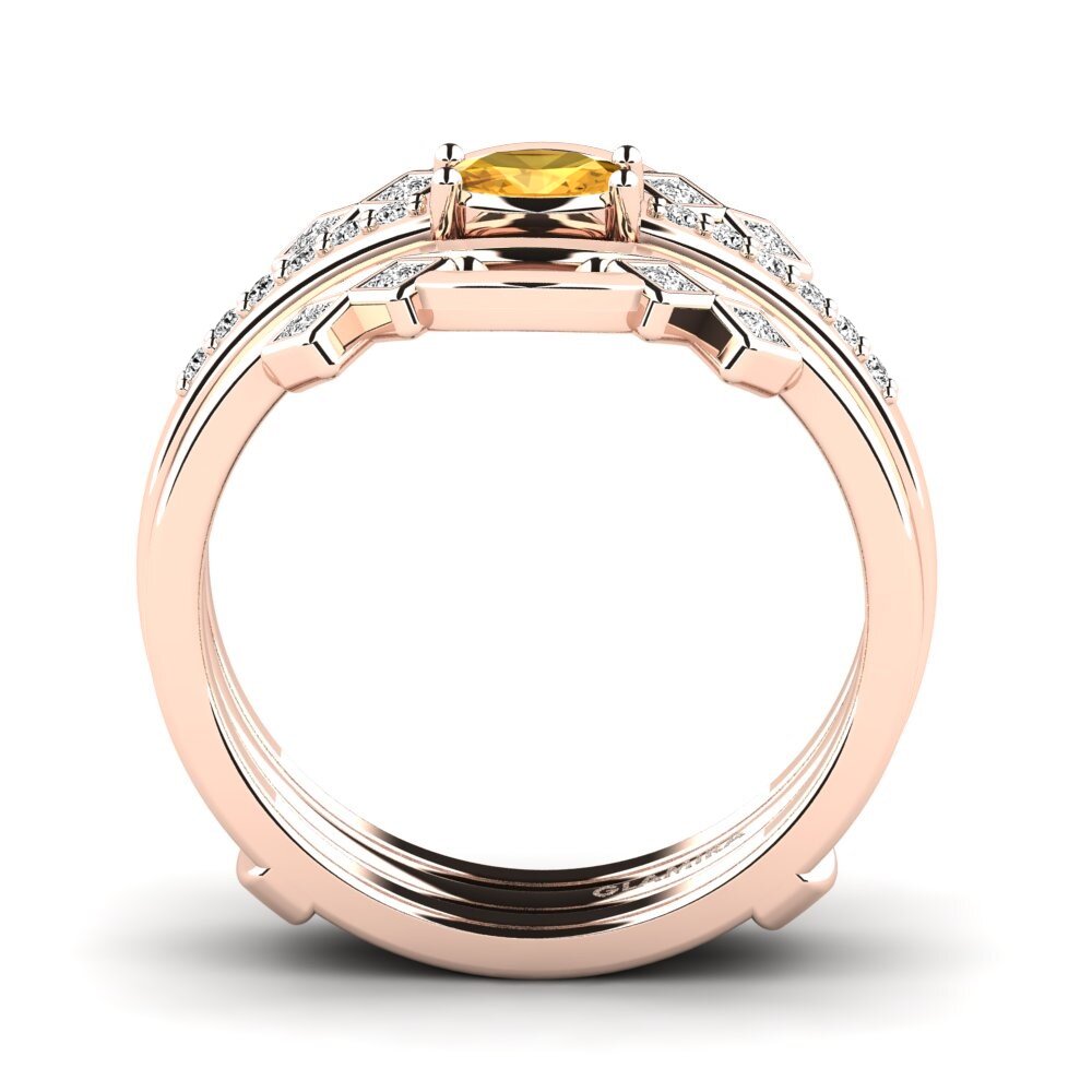 Citrine Ring Crumpa SET