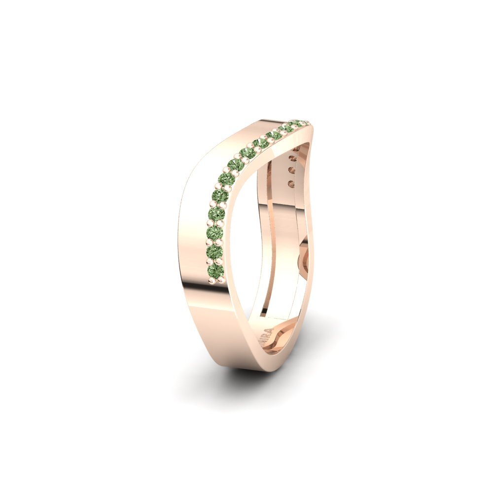 Or rose 585 Diamant Vert Alliance pour femme Culleredo