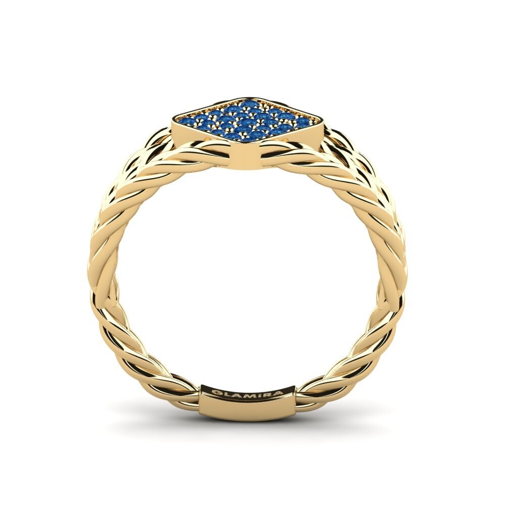 Zircônia azul escuro Anel Curvebend