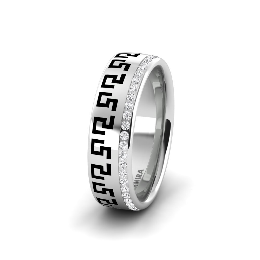White sapphire Women's Wedding Ring Cute Happiness 6 mm