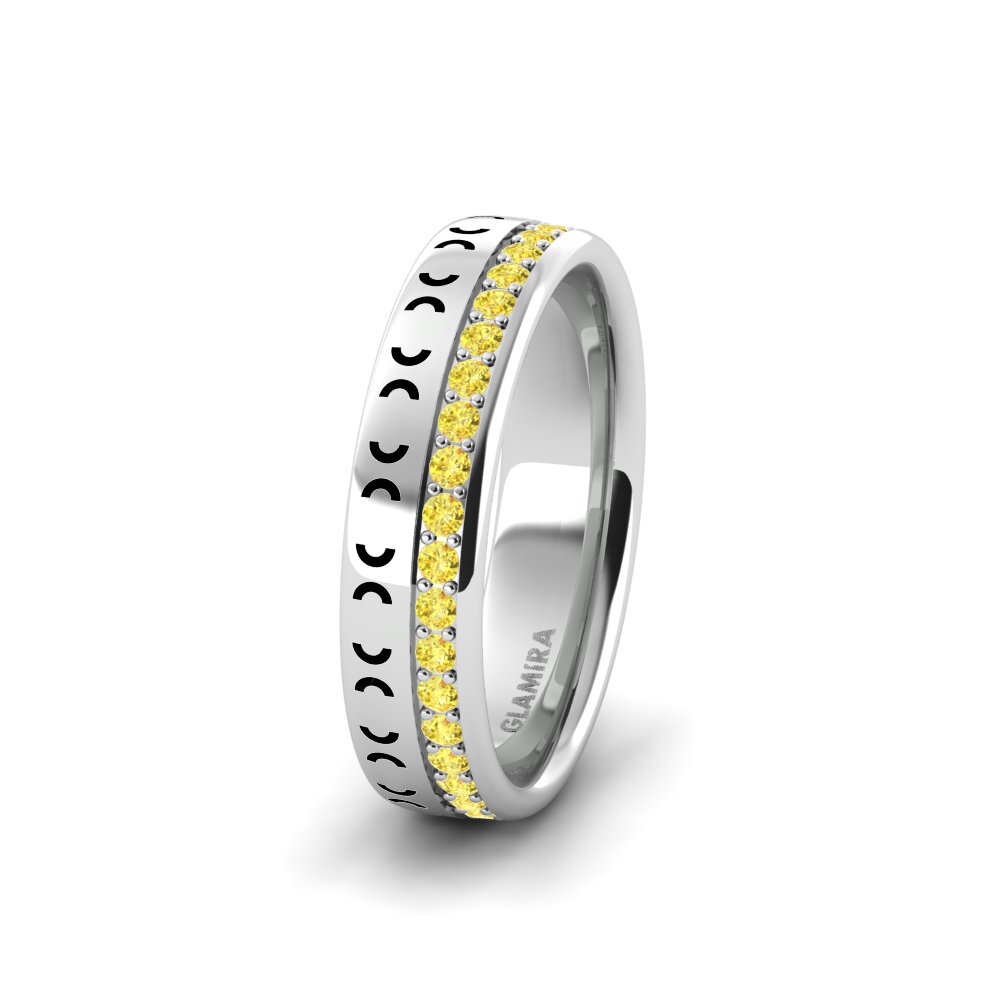 Yellow Sapphire Women's Wedding Ring Cute Icon 5 mm