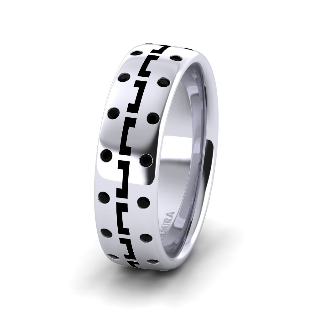 Black Diamond Women's Wedding Ring Cute Impression 6 mm
